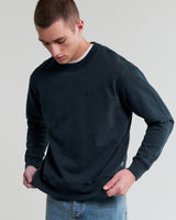 wax london men's Sidney - Washed Navy Loopback Cotton Sweatshirt