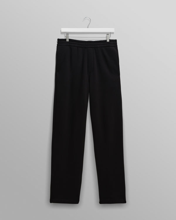 wax london men's Ska - Black Embroidered Logo Loopback Cotton Joggers