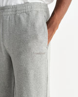 wax london men's Ska - Grey Embroidered Logo Loopback Cotton Joggers