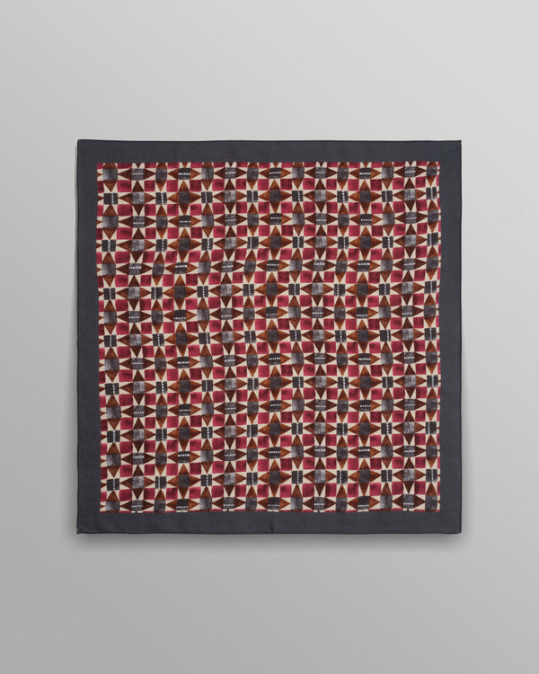 wax london men's Sloane - Burgundy Painted Geometric Neck Scarf