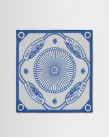 wax london men's Sloane - Ecru And Blue Wax Bandana Neck Scarf