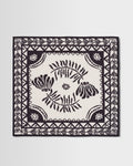 Sloane - Navy And Ecru Painted Flower Neck Scarf