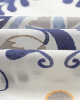 wax london men's Sloane - Navy And Yellow Floral Tile Neck Scarf