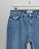 wax london men's Soho - Mid Wash Slim Fit Denim Jeans
