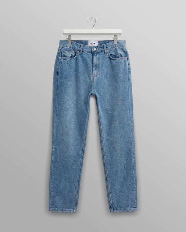 wax london men's Soho - Mid Wash Slim Fit Denim Jeans