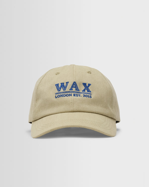 wax london men's Spencer - Light Khaki Wash Twill Cotton Sports Cap