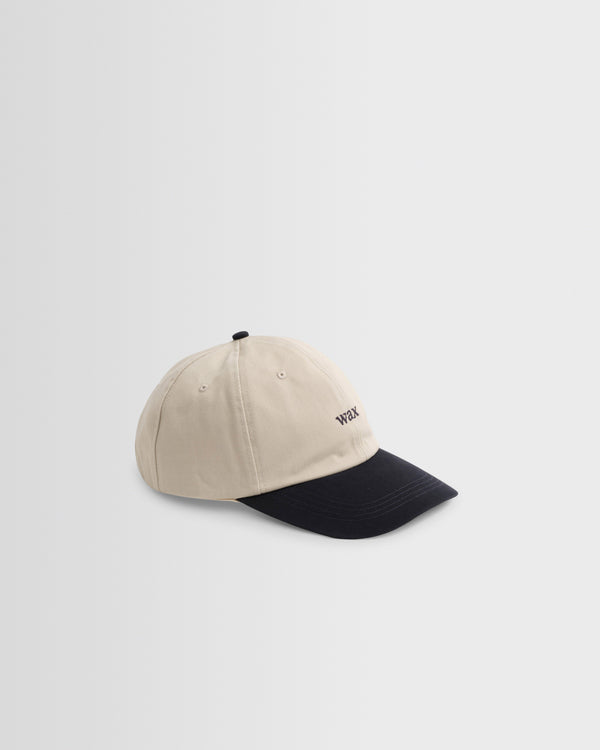 wax london men's Spencer - Stone/Navy Cotton Sports Cap