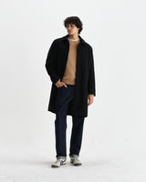 wax london men's Stan - Black Wool-Twill Car Coat