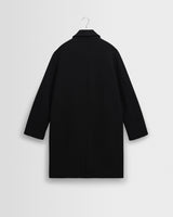 wax london men's Stan - Black Wool-Twill Car Coat
