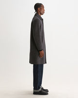 wax london men's Stan - Navy And Brown Double Face Car Coat