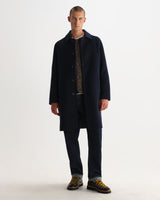 wax london men's Stan - Navy Double Face Car Coat