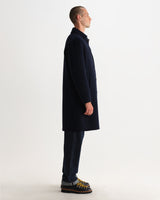 wax london men's Stan - Navy Double Face Car Coat