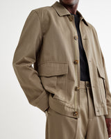 wax london men's Strand - Beige Cotton Tencel Twill Jacket