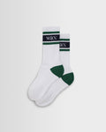 Thorpe - White And Green Branded Stripe Socks