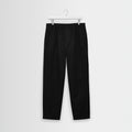 Tyne - Black Cotton Tencel Loose Fit Trousers