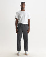 wax london men's Tyne - Dark Navy And Ecru Double-Faced Stripe Cotton Trousers