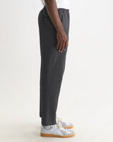 wax london men's Tyne - Dark Navy And Ecru Double-Faced Stripe Cotton Trousers