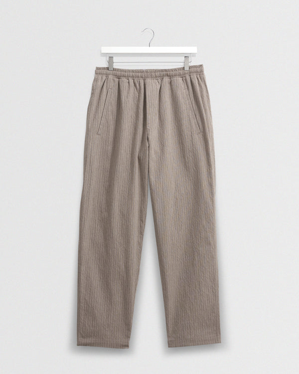 wax london men's Tyne - Natural Chalk Stripe Trousers