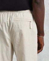 wax london men's Tyne - Natural Linen Ripstop Trousers