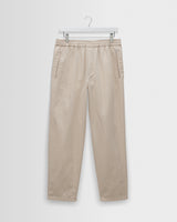 wax london men's Tyne - Stone Cotton Tencel Loose Fit Trousers