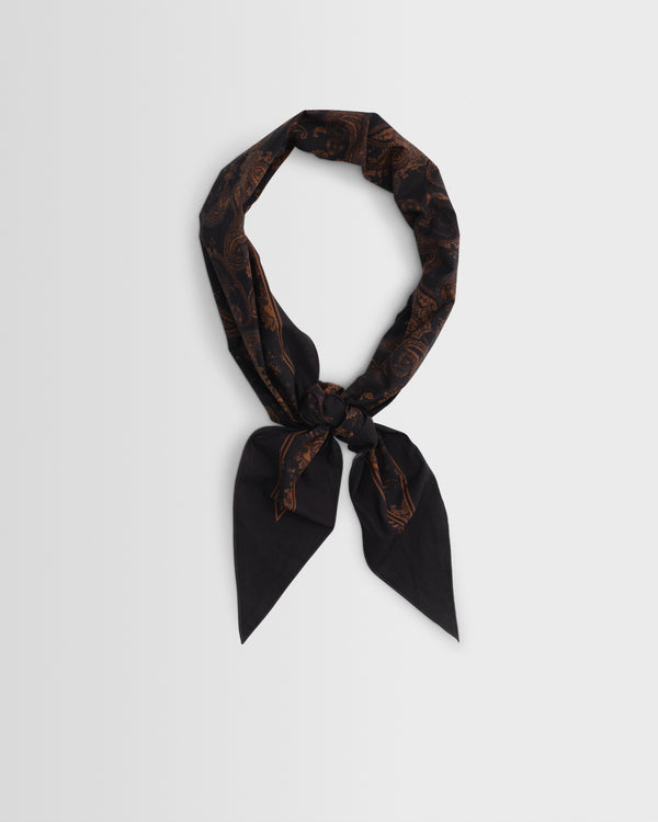 wax london men's Vallance - Black And Brown Paisley Neck Scarf