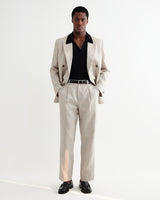 wax london men's Vigo - Natural Linen Double-Breasted Blazer