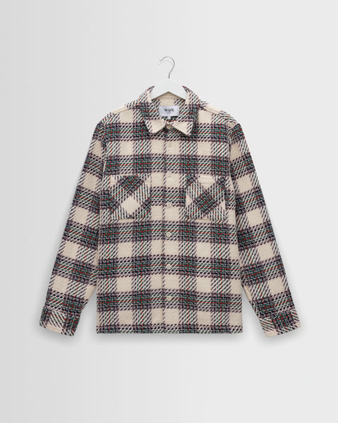 Whiting - Ecru And Green Hutton Check Overshirt