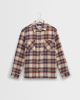 wax london men's Whiting - Ecru And Multicolour Hutton Check Overshirt