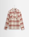 Whiting - Ecru And Red Plaid Weave Overshirt
