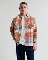 wax london men's Whiting - Multicolour Pastel Bude Check Overshirt