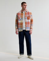 wax london men's Whiting - Multicolour Pastel Bude Check Overshirt