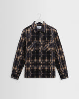 wax london men's Whiting - Natural And Navy Glitch Check Overshirt