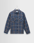 Whiting - Navy And Blue Houndstooth Weave Overshirt