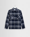 Whiting - Navy And Ecru Plaid Weave Check Overshirt
