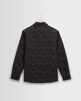 wax london men's Whiting - Navy Camo Jacquard Overshirt