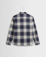 wax london men's Whiting - Navy Marine Beatnik Overshirt