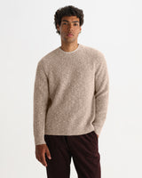 wax london men's Wilde - Natural Fleck Rib Wool Crewneck