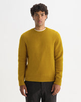 wax london men's Wilde - Olive Fluffy Wool Crewneck