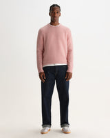 wax london men's Wilde - Pale Pink Fluffy Wool Crewneck