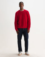 wax london men's Wilde - Red Fluffy Wool Crewneck